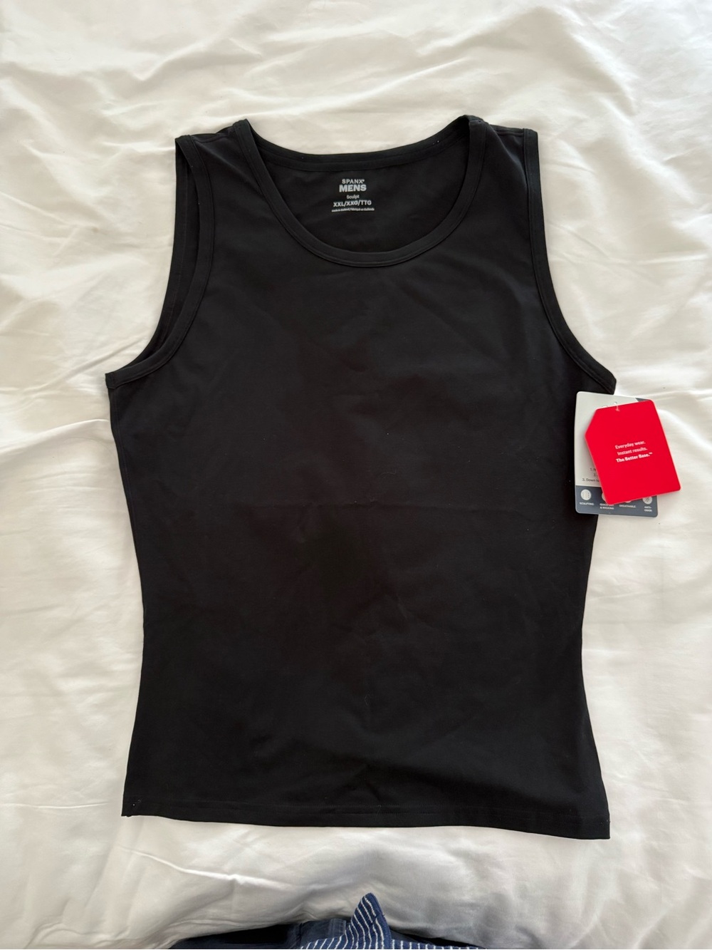 SPANX Mens The Better Base Sculpt Cotton Spandex Tank Black XXL NWT